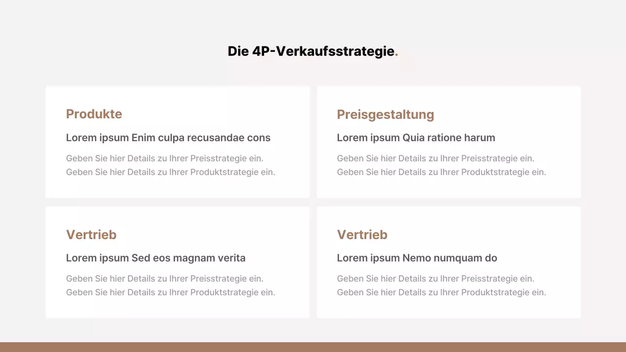 Einfacher Merchandising-Vorschlag in Braun und Beige