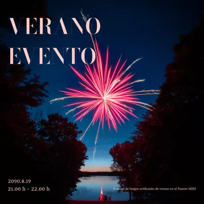 Un sencillo post de festival nocturno de verano en azul marino y rosa