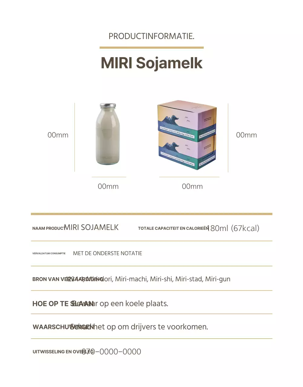 Sojamelk promoten in een moderne stijl in beige en kaki