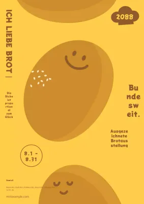 Hübsche gelb-braune Brotausstellung Hiroho.