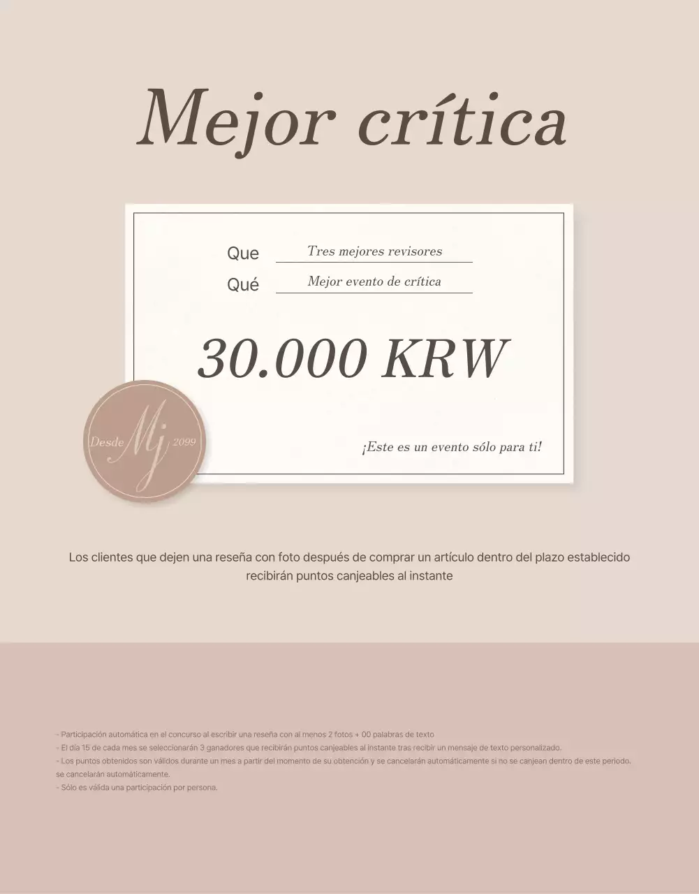 Promocione su página de reseñas de joyas en marrones y beiges