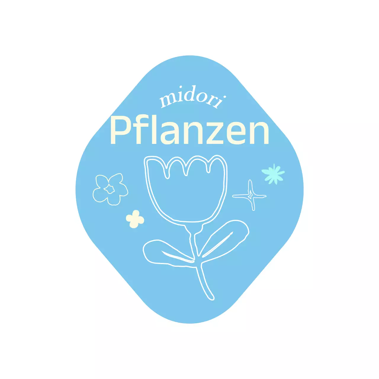 Sentimental botanischen Garten Blume Illustration Ware in gelb und hellblau