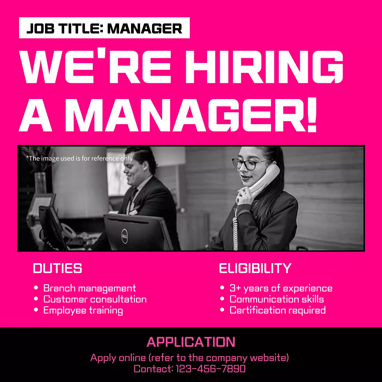 Pink Modern Job Posting Social Media Post