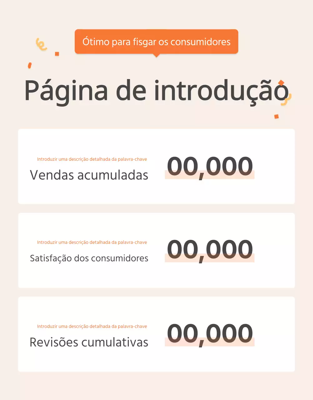 Promover a página de introdução dos kits de refeição básica laranja e marfim