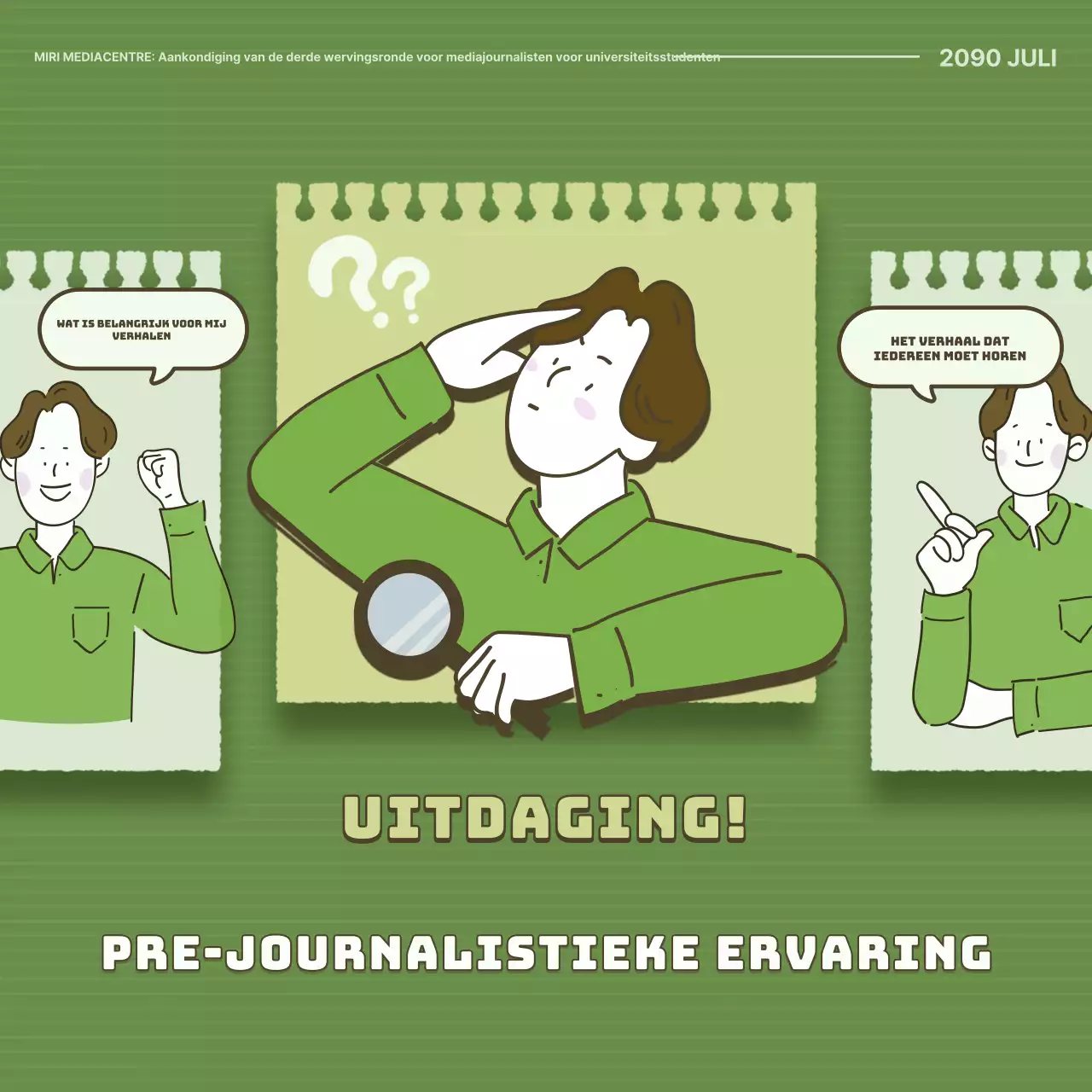 Rekrutering studentenjournalisten eenvoudig groen en kaki