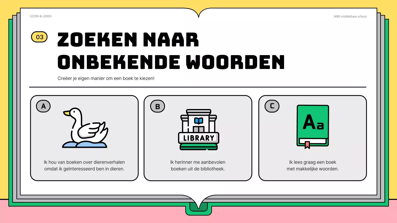 Schattig roze en groen leesmateriaal