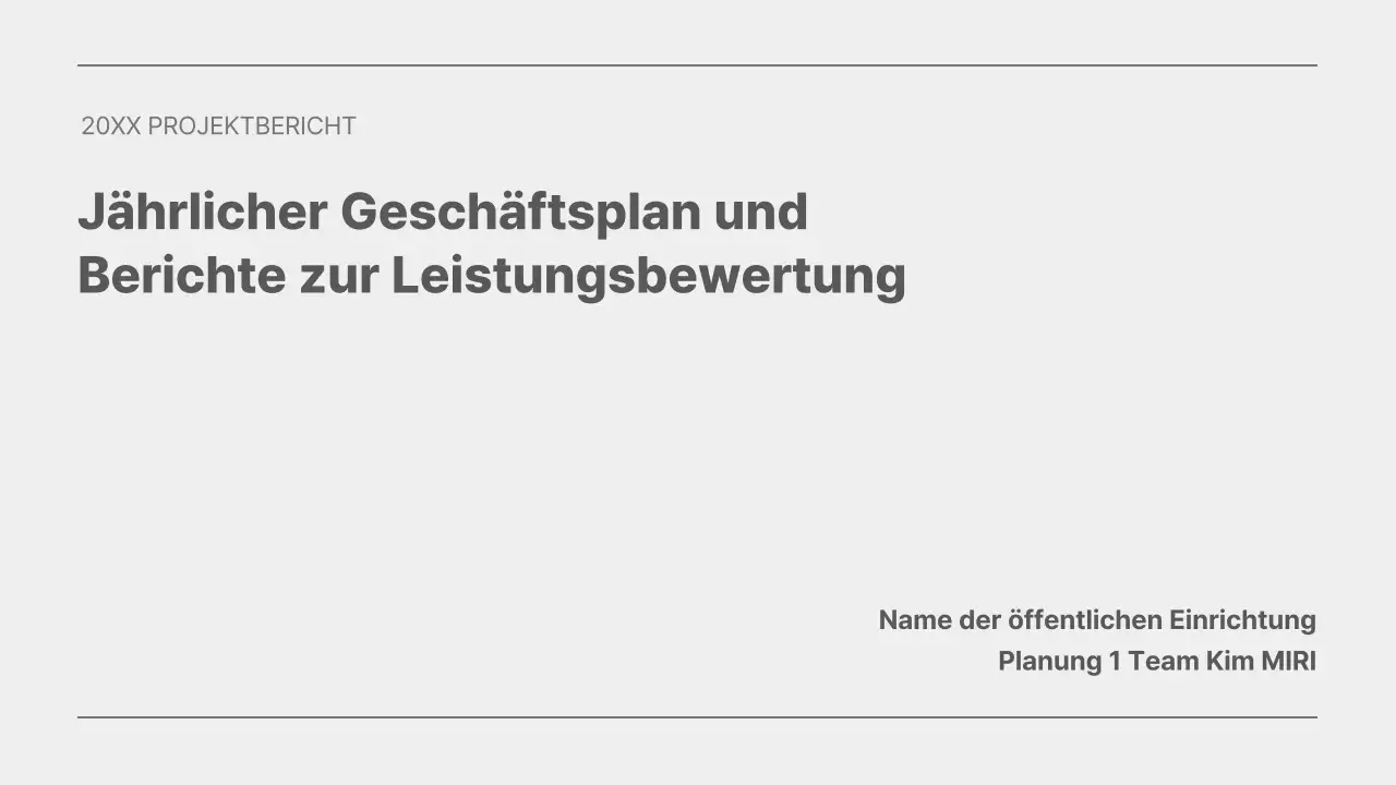 Einfacher druckbarer Unternehmensbericht in Grau und Blau
