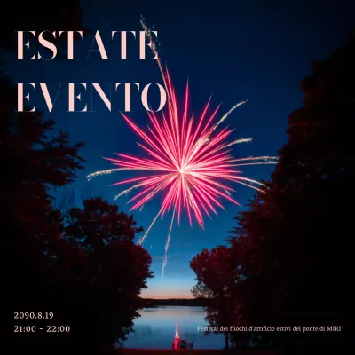 Un semplice post per un festival notturno estivo in blu navy e rosa