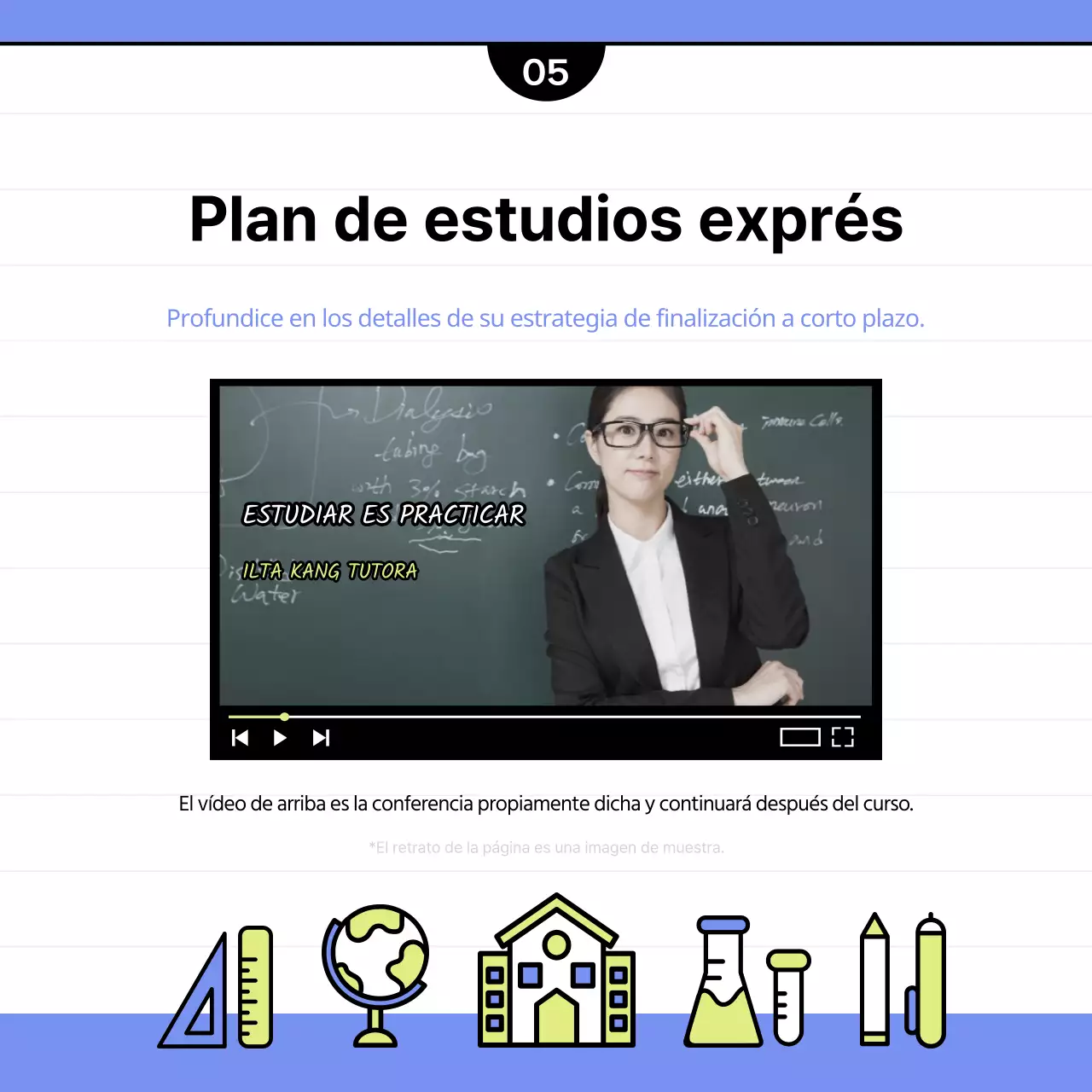 Un bonito folleto escolar en chartreuse y azul claro