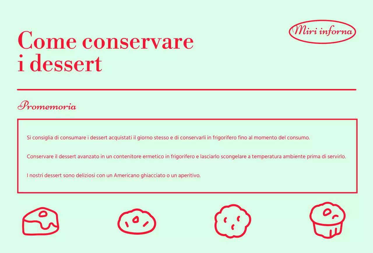 Guida alla conservazione dei dessert con sfondi pastello