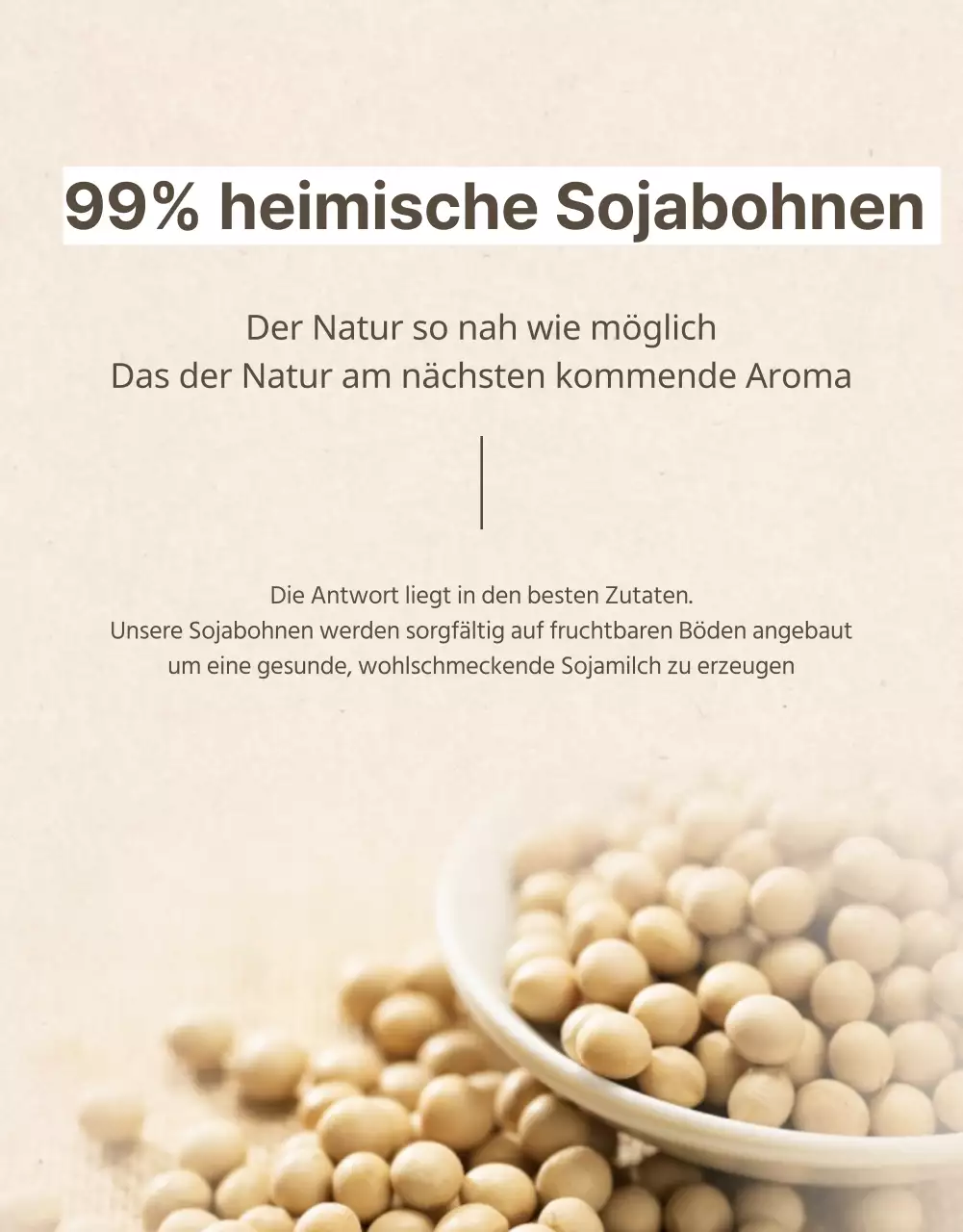 Werbung für Sojamilch im modernen Stil in Beige und Khaki
