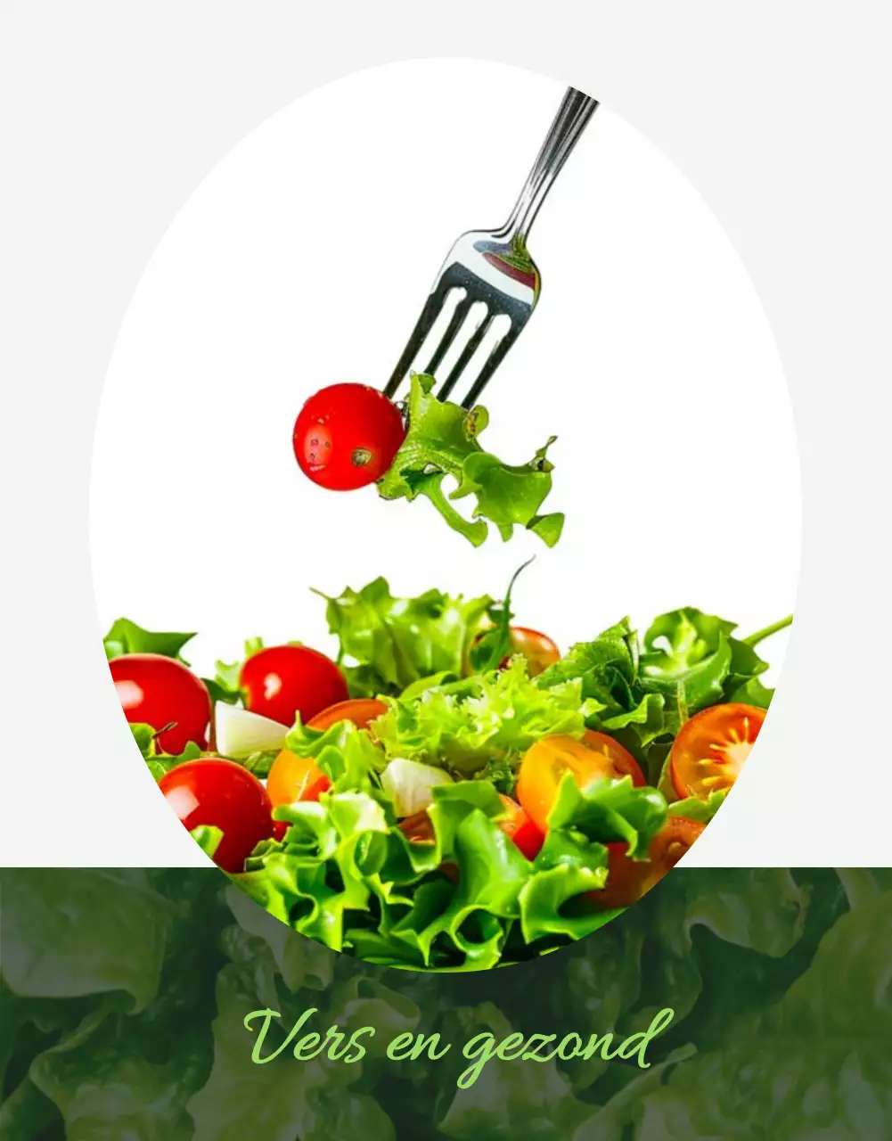 Promoot een eenvoudige salade fotolay-out in wit en chartreuse