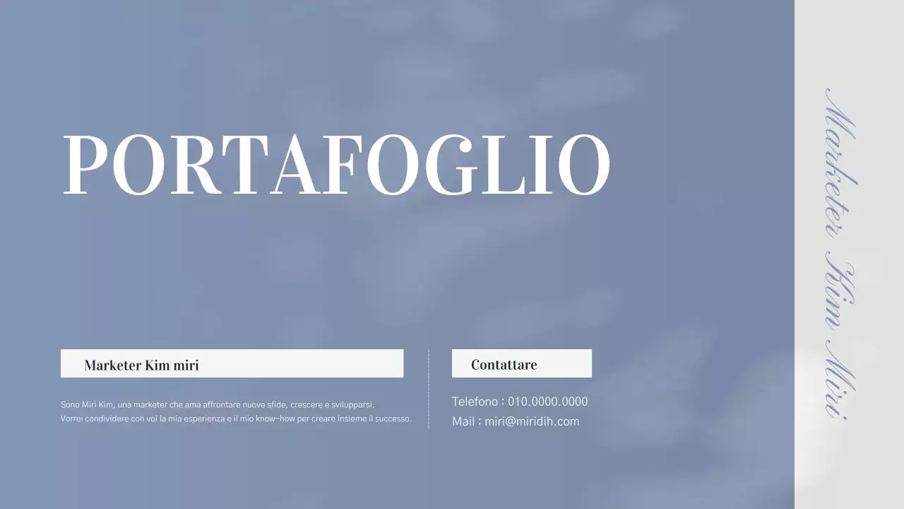 Portafoglio professionale per marketer semplice blu navy