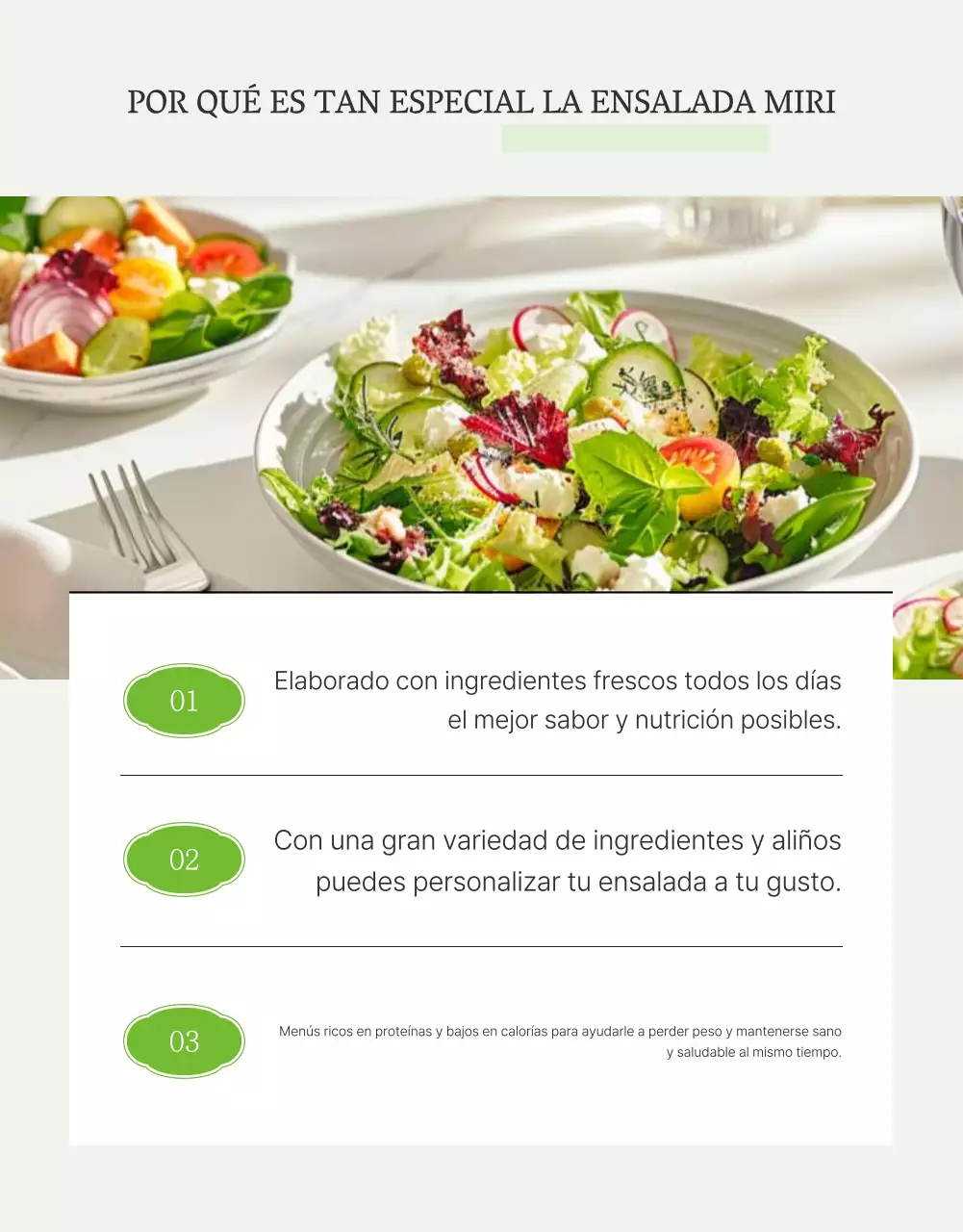 Promover un simple control de ensalada con judías blancas y verdes