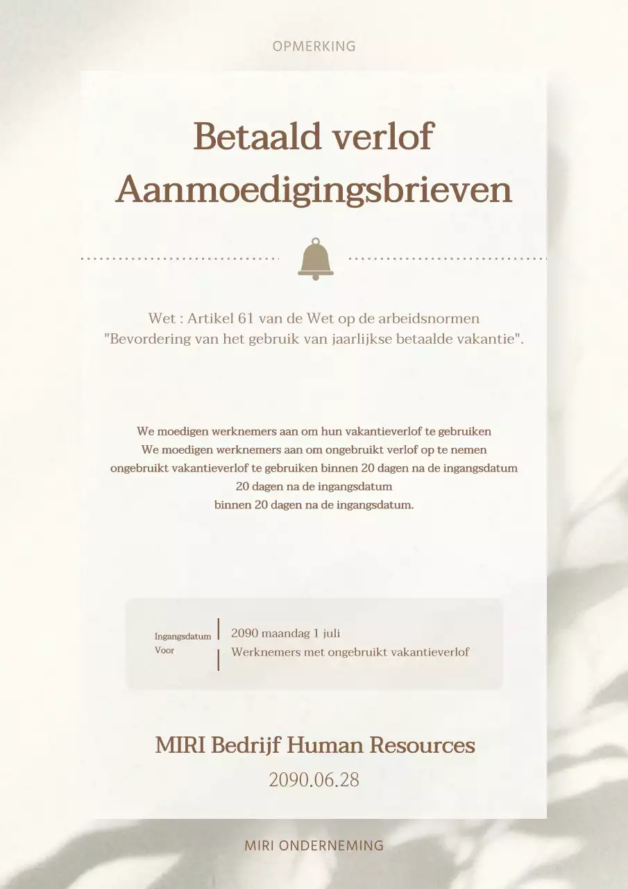 Aankondiging om het gebruik van bruin en ivoor luxe vakantieverlof te promoten