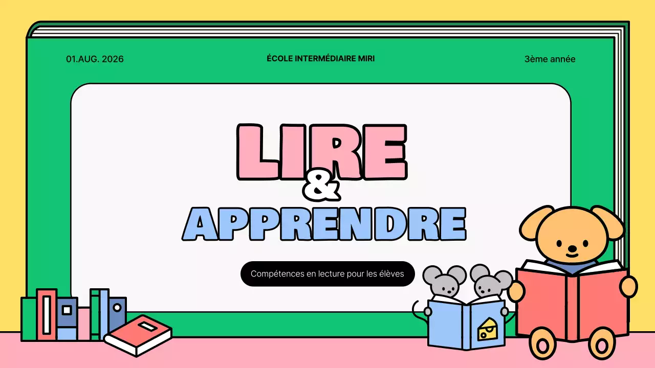 Mignon matériel de lecture rose et vert