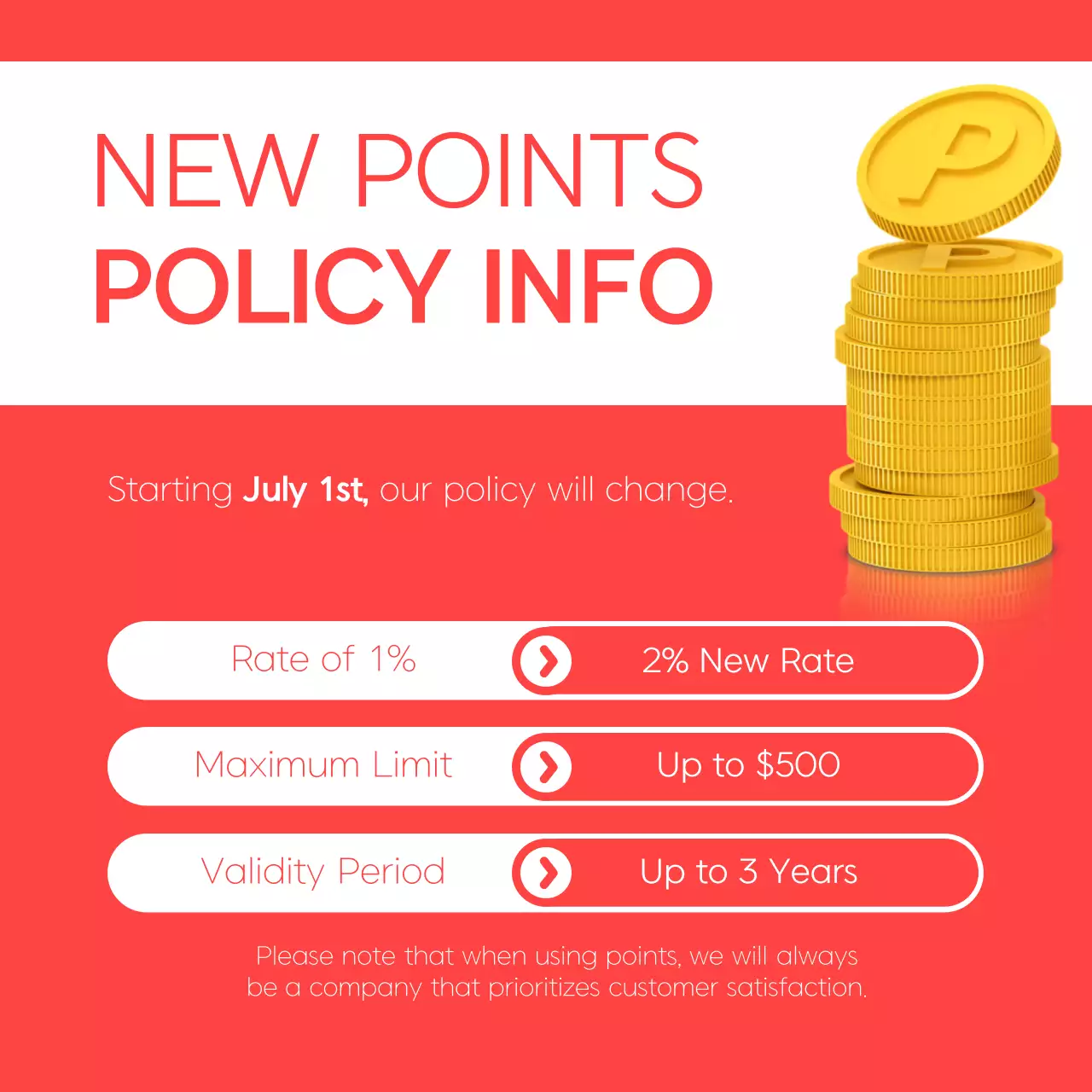 Red Modern Policy Announcement Social Media Post