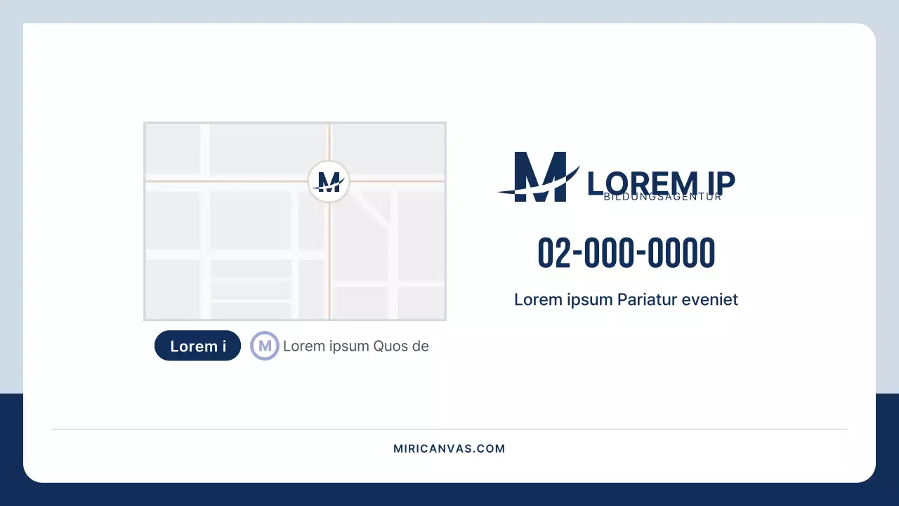 Ein einfacher Prospekt für ein Auslandsstudium in Marineblau und Grau