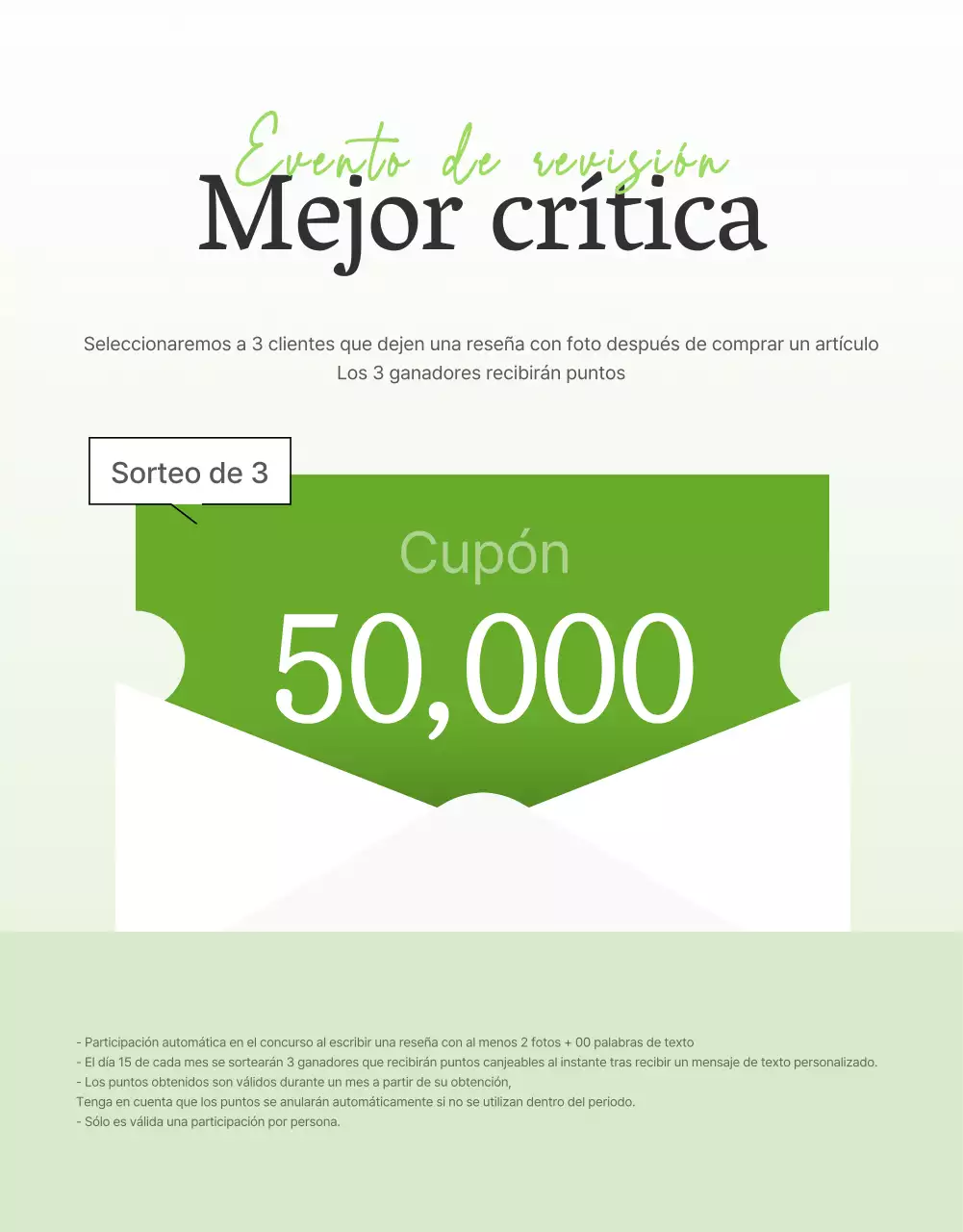 Promover un evento de revisión de ensalada simple en blanco y frijoles de loto