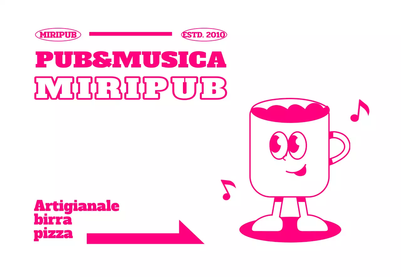 Segnaletica retrò con i personaggi dei boccali di birra