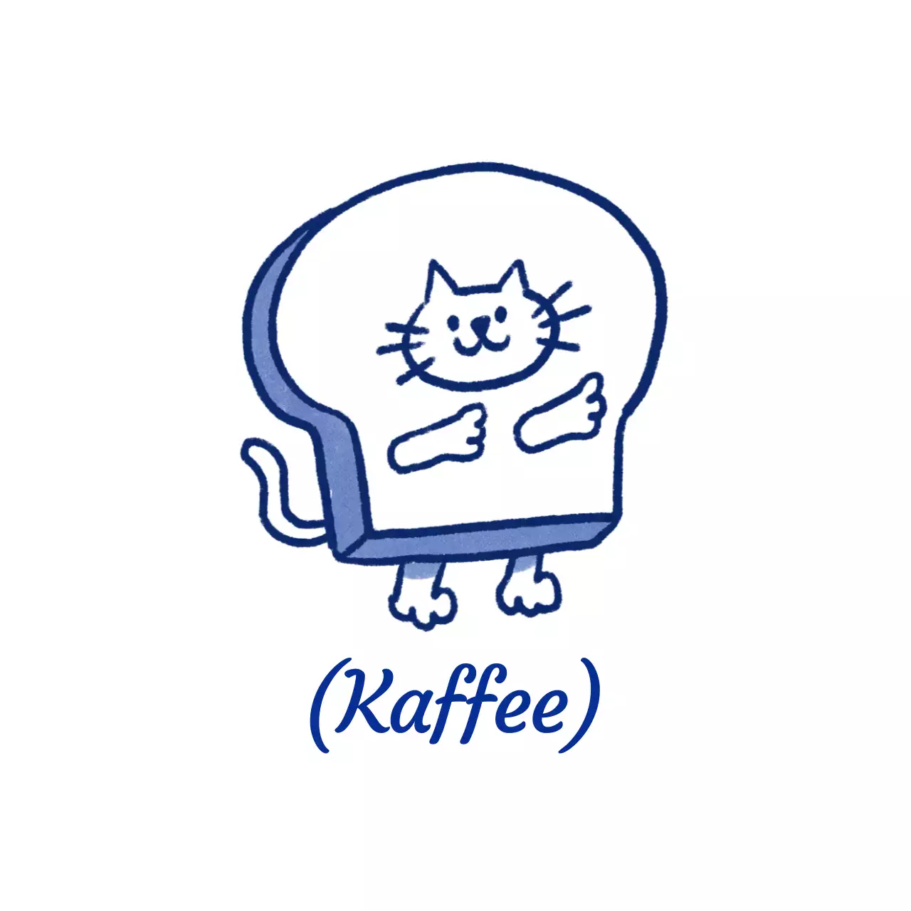 Niedliche rote und blaue Dessert-Illustrationen auf Cafe-Ware