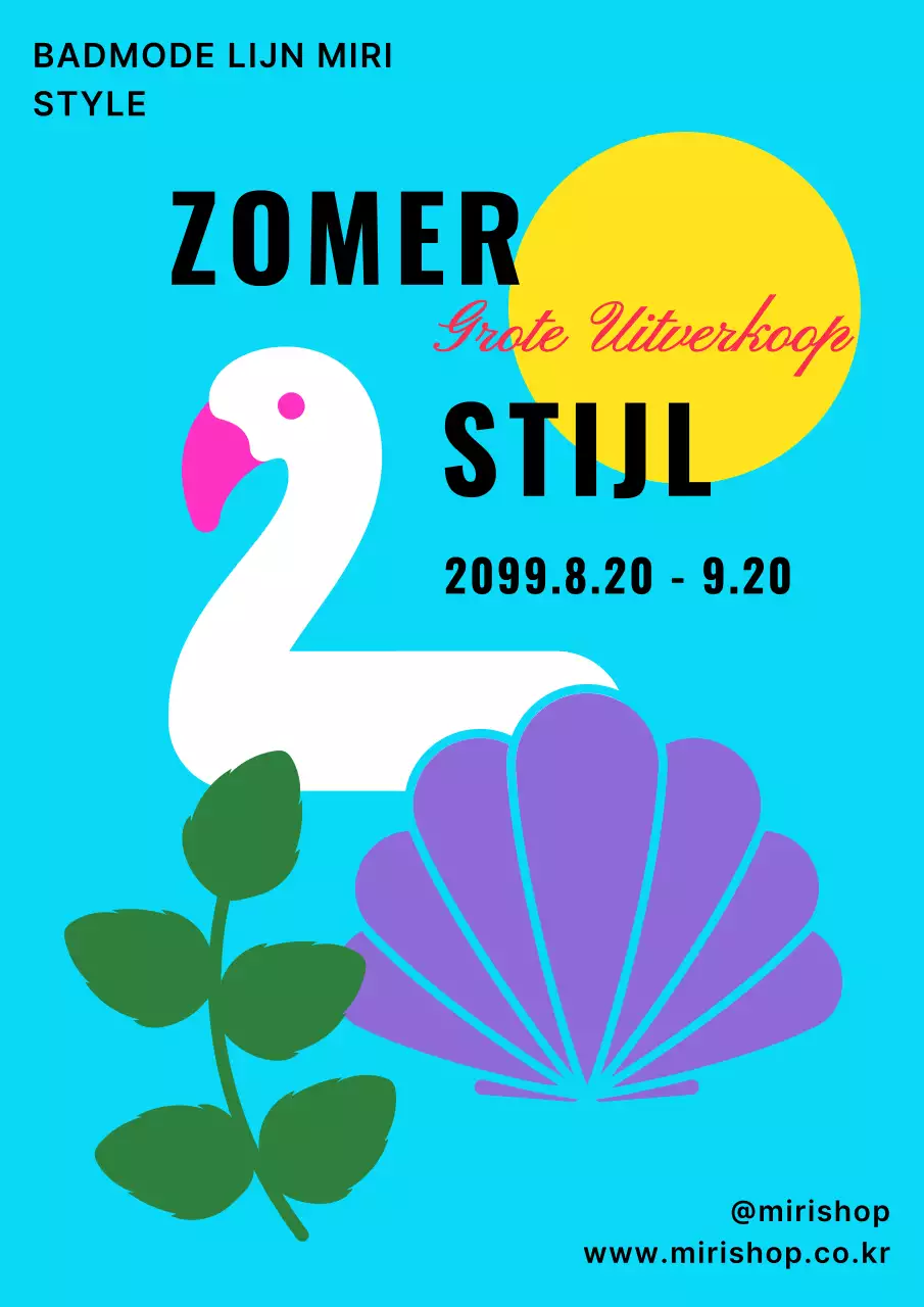 Promoot een moderne badmodewinkel in lichtblauw