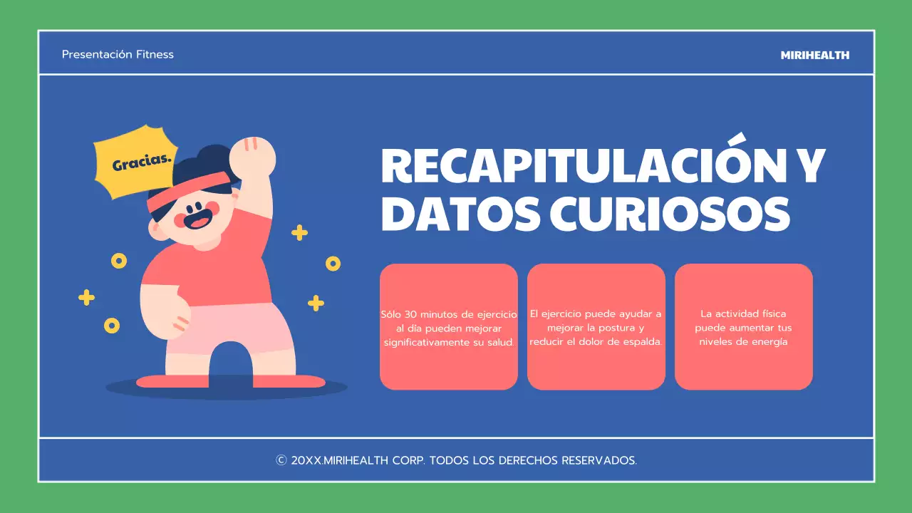 Recursos educativos sobre los beneficios del ejercicio azul y verde