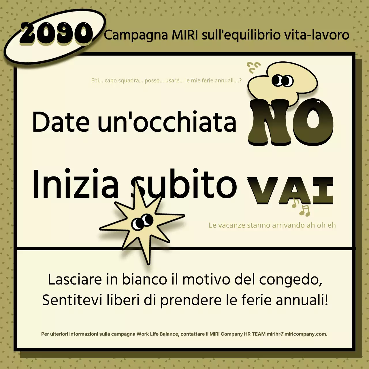 Una promozione kitsch per le ferie annuali in cachi e avorio