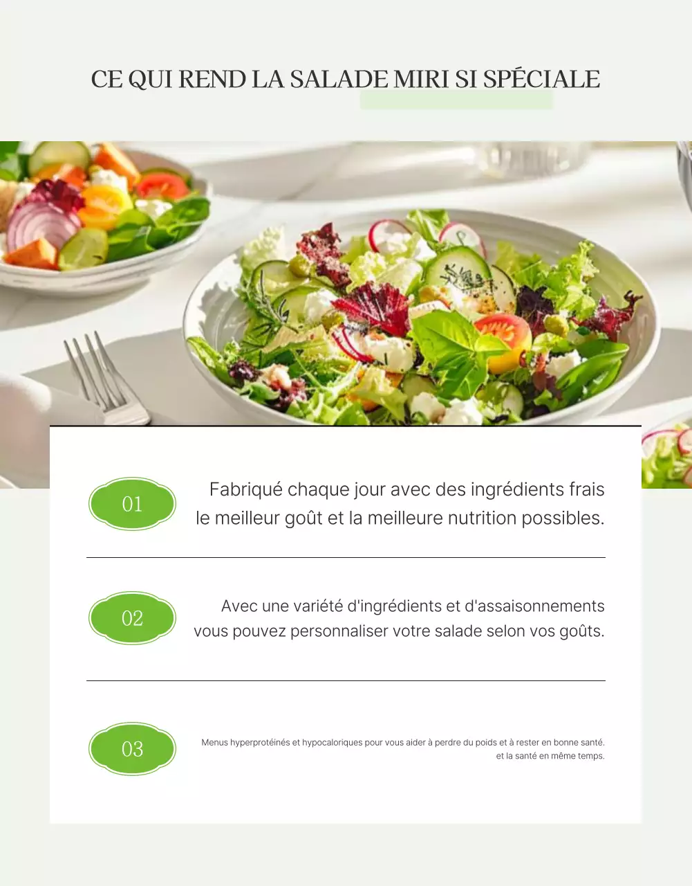 Promouvoir une salade simple avec des haricots blancs et verts