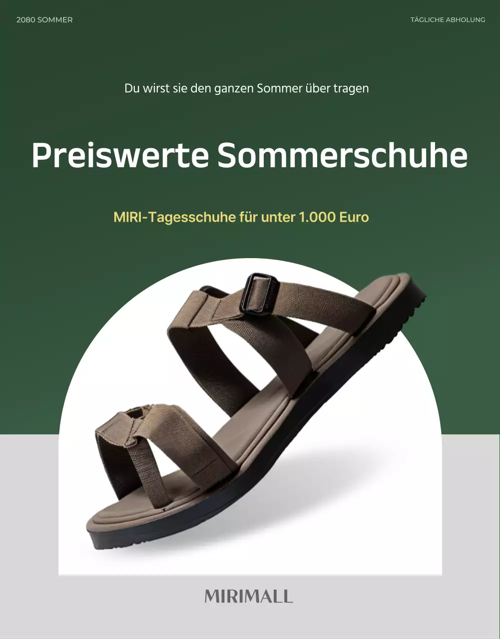 Eine Zusammenstellung einfacher Sommerschuhe in Grün und erschwinglich