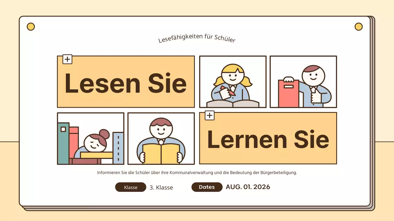 Ressourcen für die Lesekompetenz von Schülern in Gelb und Weiß