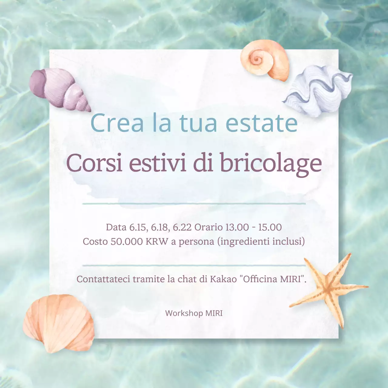 Un bel post di classe estivo fai da te in azzurro e malva.