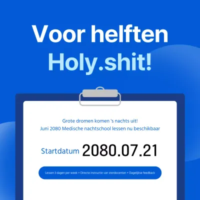 Een eenvoudige blauw-witte aankondiging voor schoolvakanties