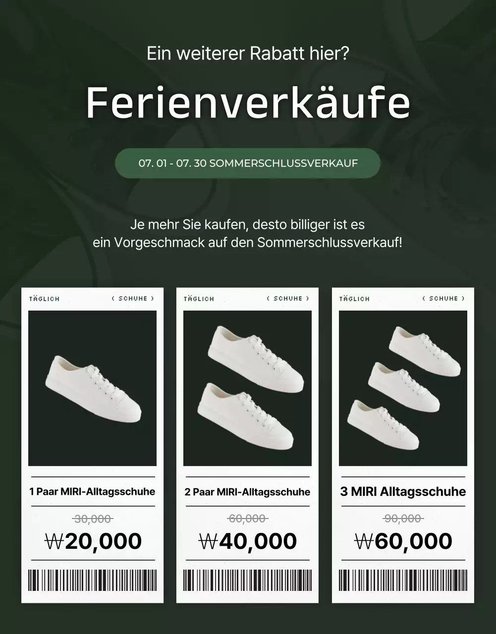 Eine Zusammenstellung einfacher Sommerschuhe in Grün und erschwinglich