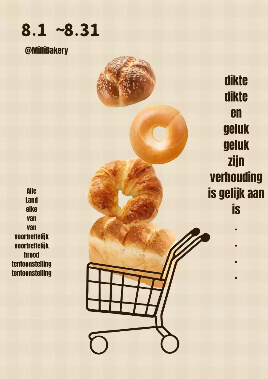 Geel en bruin eenvoudig brood tentoonstelling PR