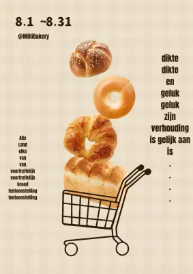 Geel en bruin eenvoudig brood tentoonstelling PR