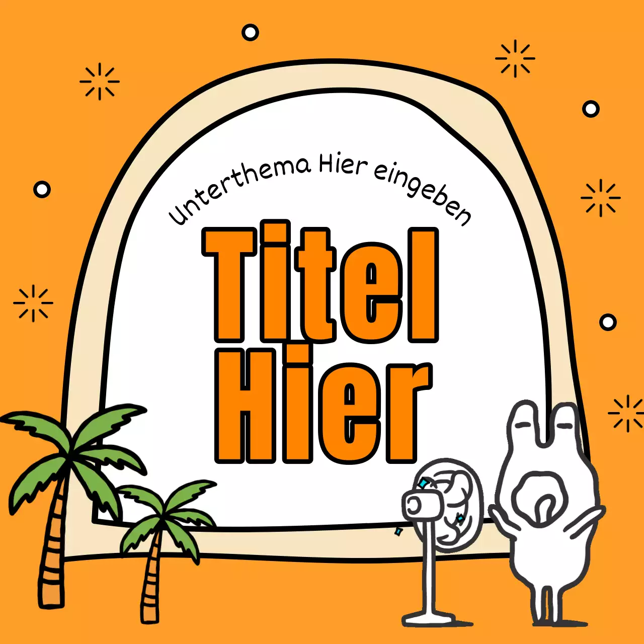 Eine niedliche Sammlung von Sommertiteln in Grün und Gelb