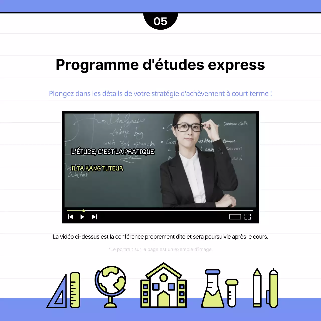 Un joli prospectus d'école en chartreuse et bleu clair