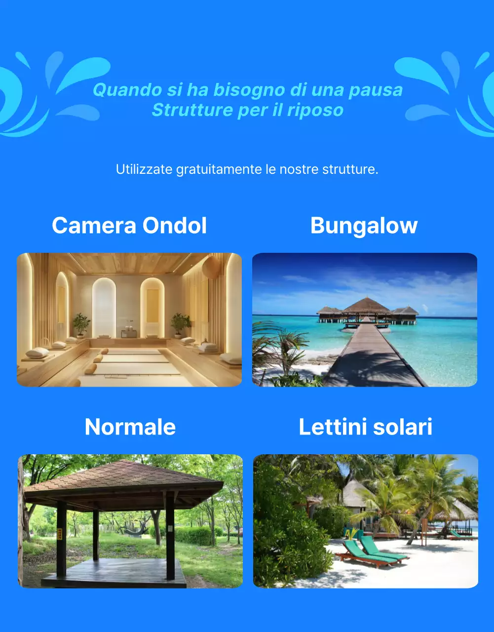 Promuovere il parco acquatico di un hotel di tendenza in blu