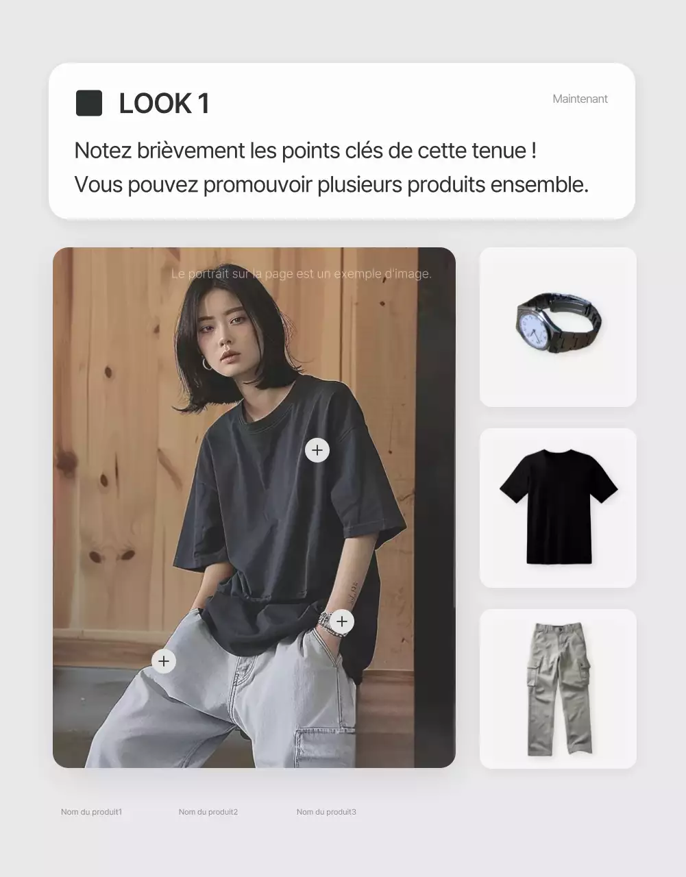 Promouvoir les descriptions et les détails dans un centre commercial à la mode gris et bleu clair