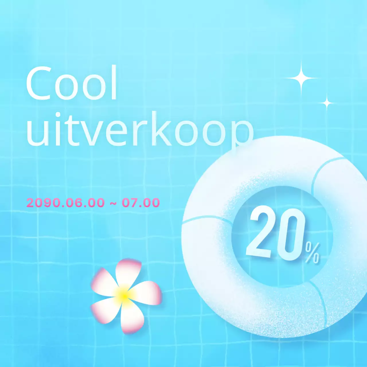 Pop-stijl zomerevenementadvertentie in mint en blauw