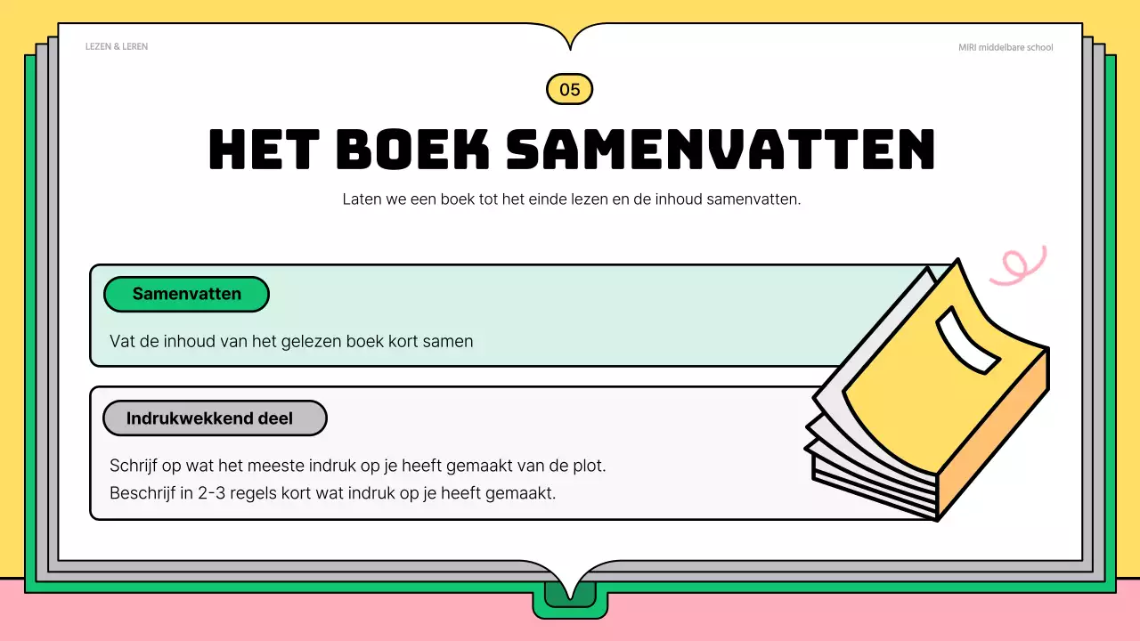 Schattig roze en groen leesmateriaal