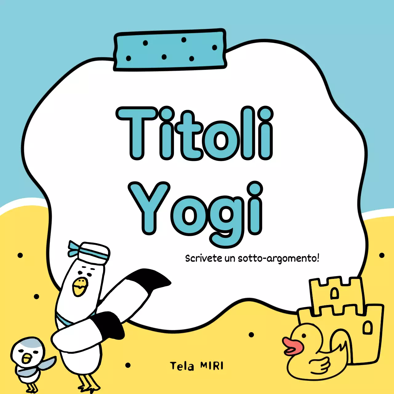 Una collezione di graziosi titoli estivi in giallo e azzurro