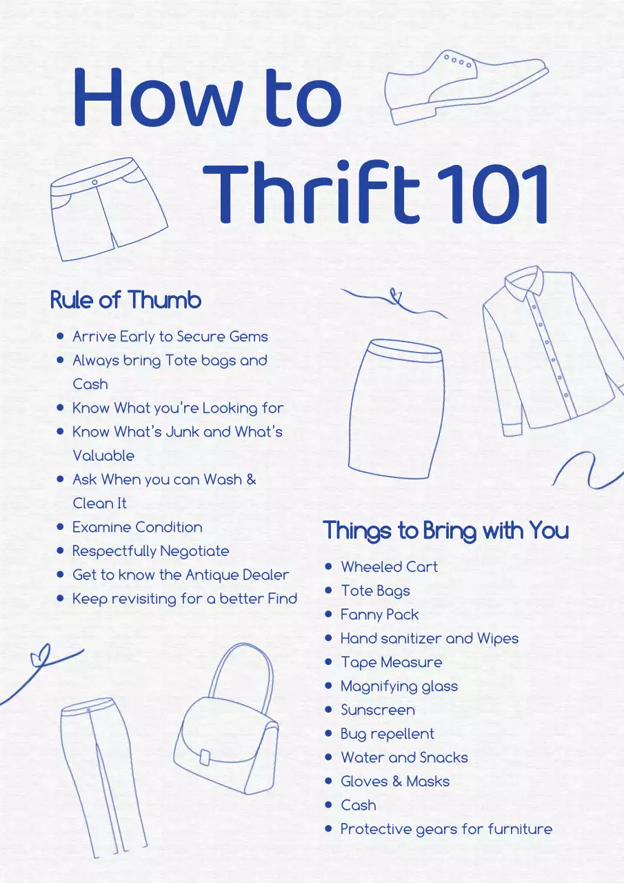 Blue Simple Thrift Guide Poster