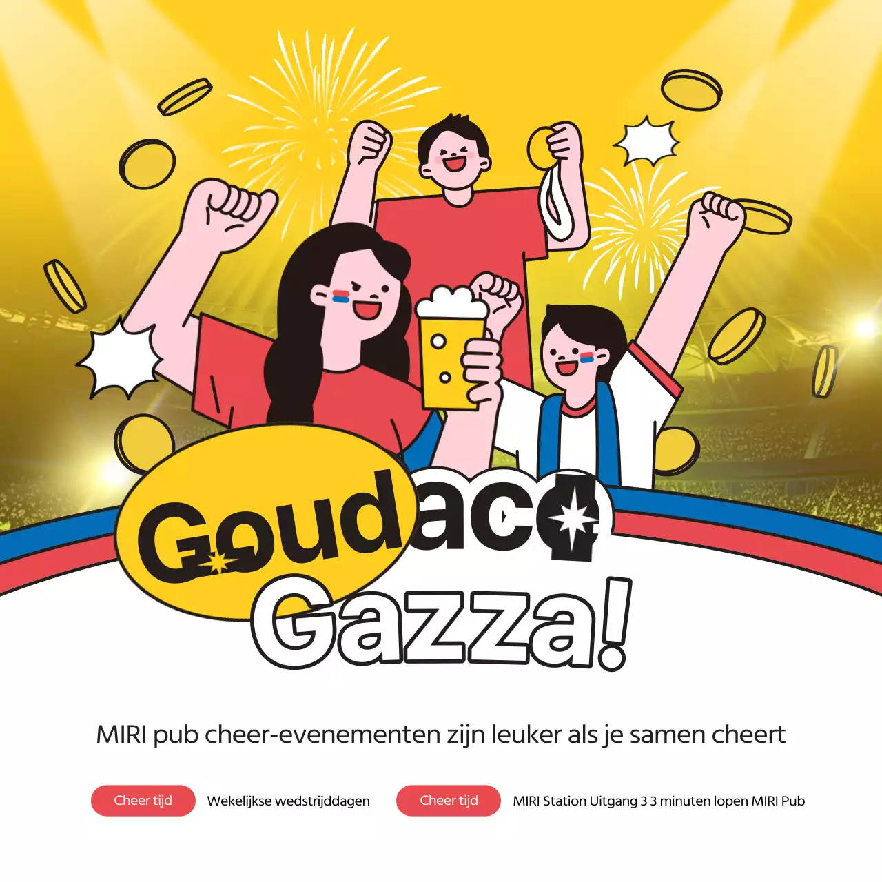 Promoot je gele en rode Korea juilevenement