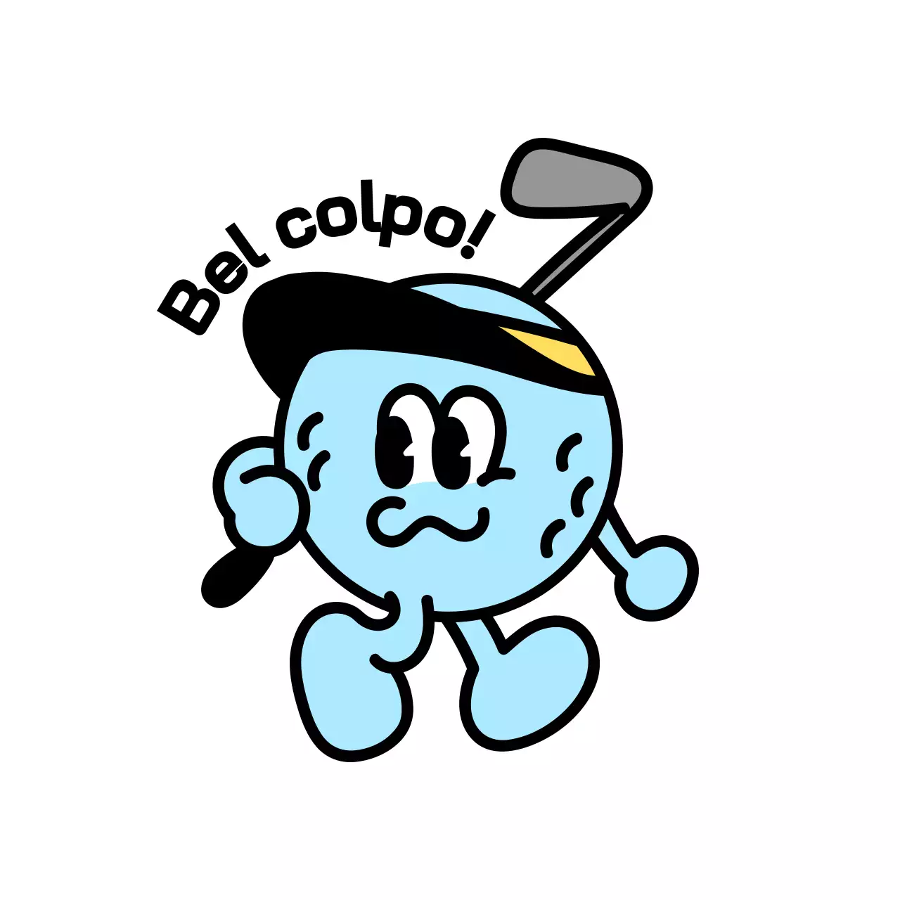 Eventi sportivi con carattere pallina da golf blu chiaro