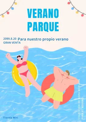Promociona una bonita tienda de bañadores en azul claro