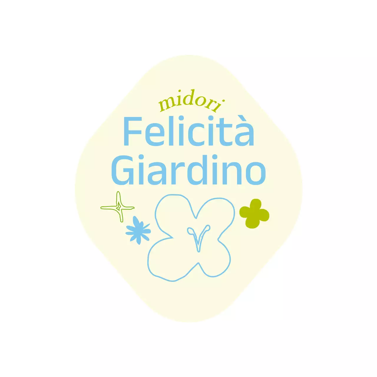 Sentimentale giardino botanico fiore illustrazione merce in giallo e blu chiaro