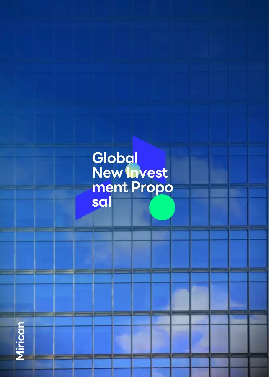 青色の信頼される企業の投資提案書冊子