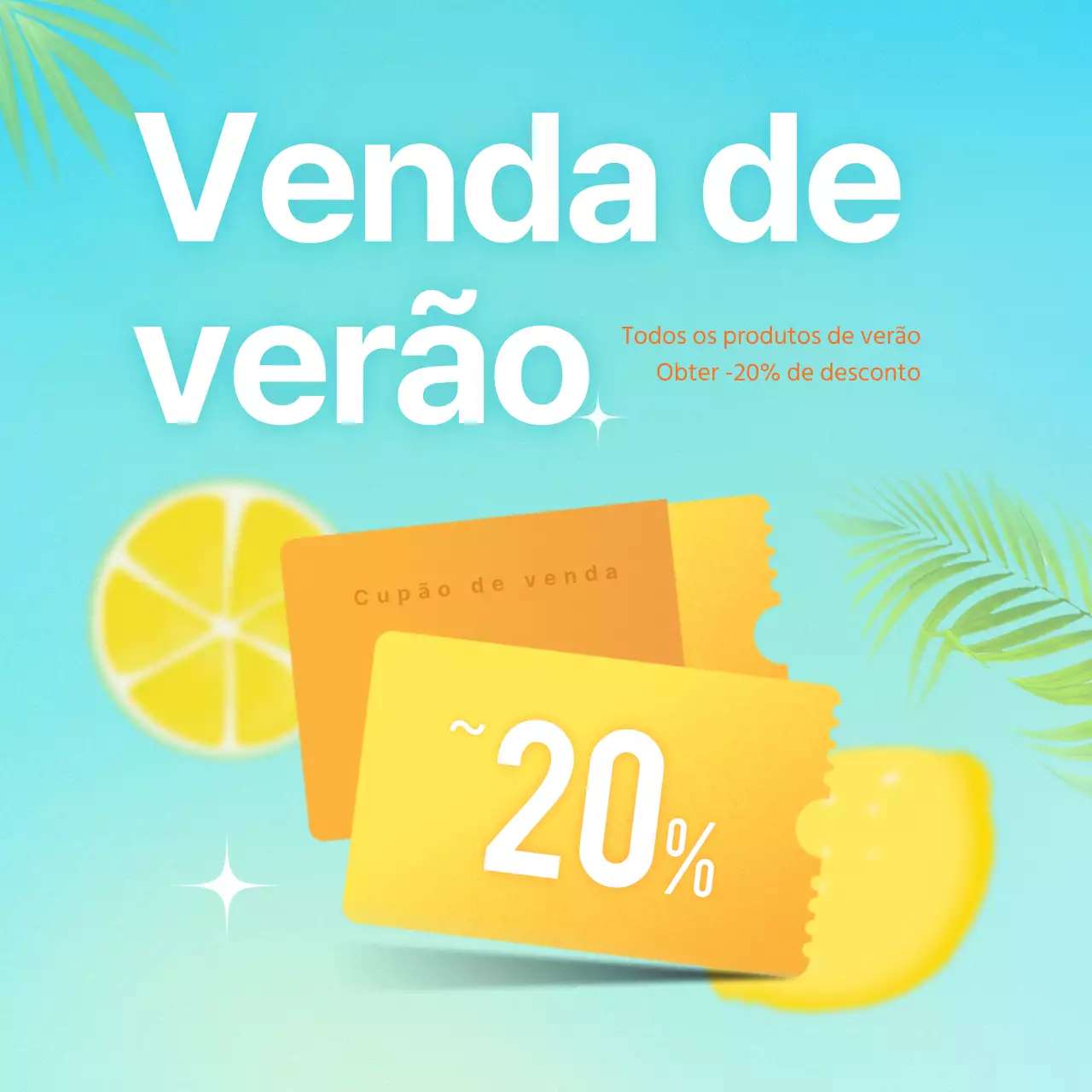 Anúncio de evento de verão de estilo pop em menta e azul